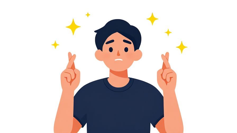 Illustration%20of%20a person crossing their fingers with hopeful expression, surrounded by stars and sparkles