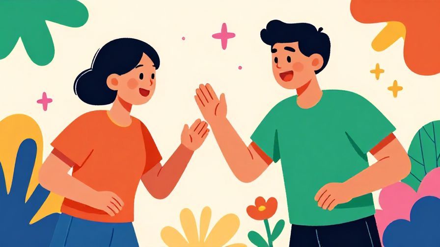 Illustration%20of%20a person encouraging another to take their turn with excitement, bright colors, lively atmosphere