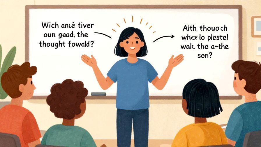 Illustration%20of%20a person gathering their thoughts and smoothly transitioning to a new topic, bright colors, detailed, illustrated style