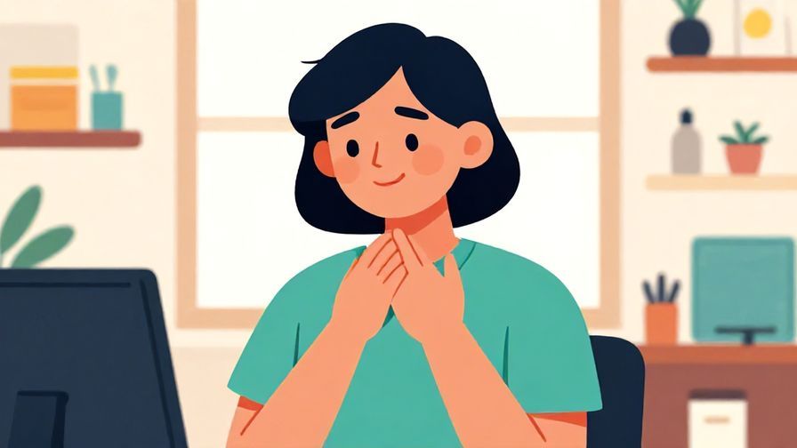 Illustration%20of%20a person gently nodding with a confident smile, bright office background, vibrant colors, illustrated style