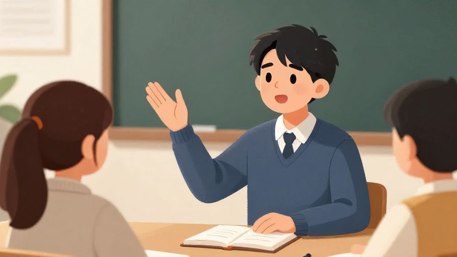 Illustration%20of%20a person gently raising a hand in a meeting or class, curious expression, polite environment, illustrated style