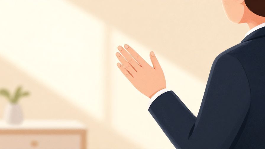 Illustration%20of%20a person gently waving a hand to refuse thanks, elegant indoor setting with soft lighting, illustrated style