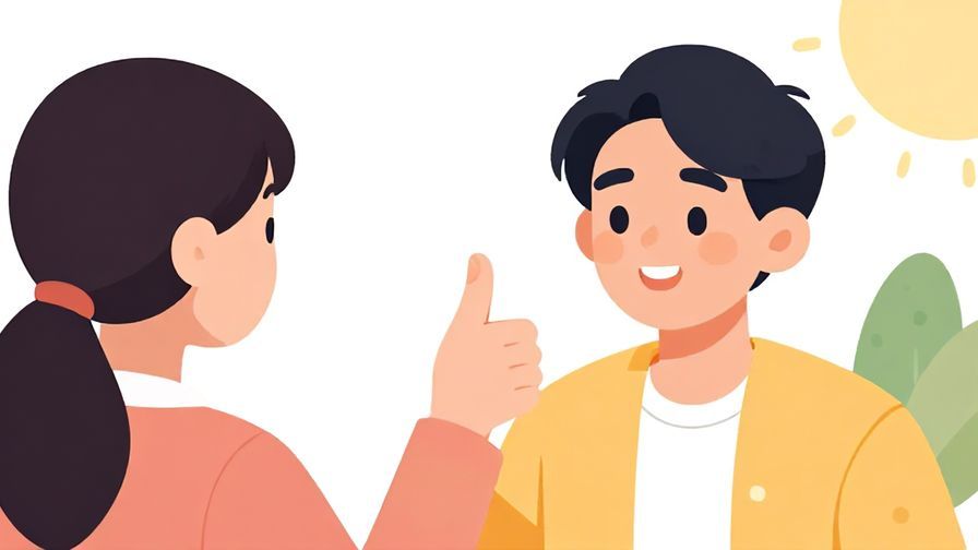 Illustration%20of%20a person giving a thumbs-up to encourage a good facial expression before taking a photo, bright and playful vibe