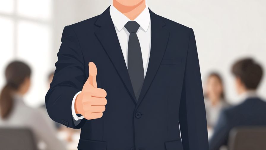 Illustration%20of%20a person giving a thumbs-up with a confident smile in a formal environment