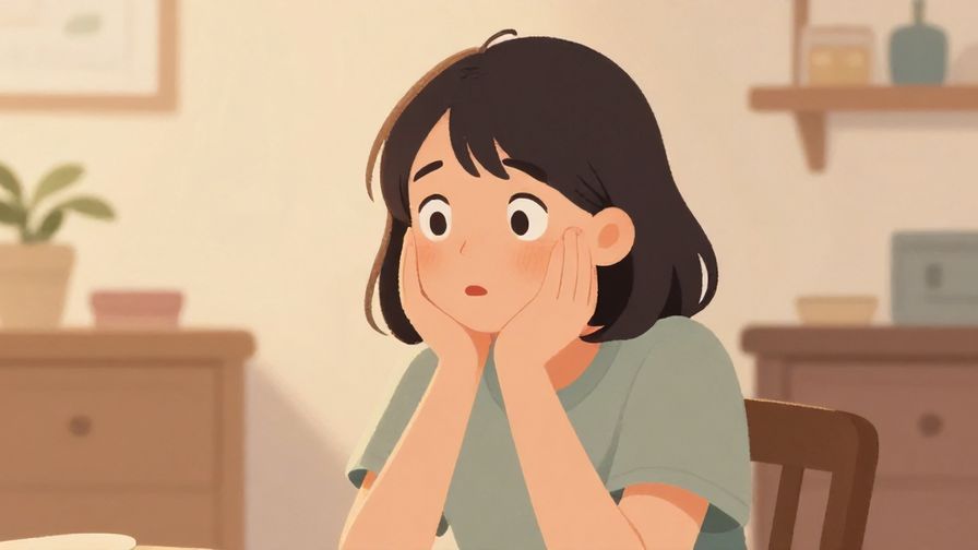 Illustration%20of%20a person glancing back with surprise, soft indoor lighting, cozy room, gentle colors, illustrated style