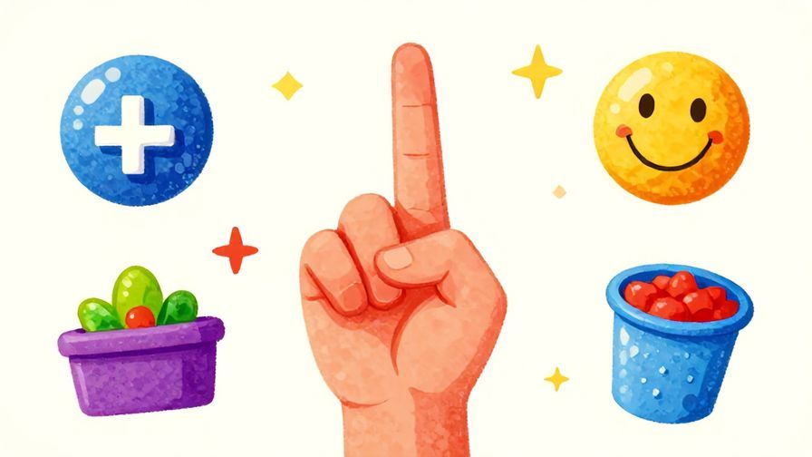 Illustration%20of%20a person holding up one finger to indicate a single example, surrounded by a few different objects, vibrant colors, illustrated style