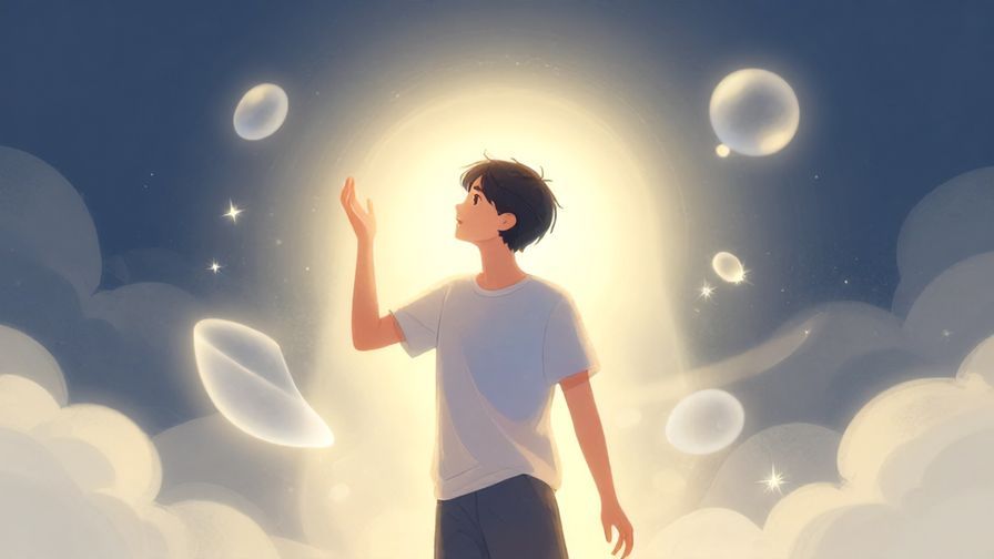 Illustration%20of%20a person imagining an ideal partner surrounded by soft glowing light and dream-like shapes