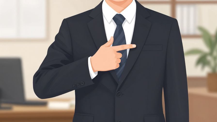 Illustration%20of%20a person in formal attire gently pointing to their own posture, indicating correction, office background with soft lighting, illustrated style