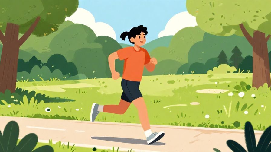 Illustration%20of%20a person jogging happily%20in%20a%20park%2C%20bright%20daylight%2C%20vibrant%20colors%2C%20illustrated%20style