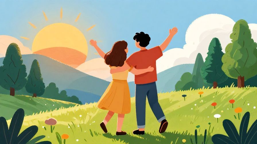 Illustration%20of%20a person joyfully embracing each day outdoors, with sunrise and nature, vibrant colors, illustrated style
