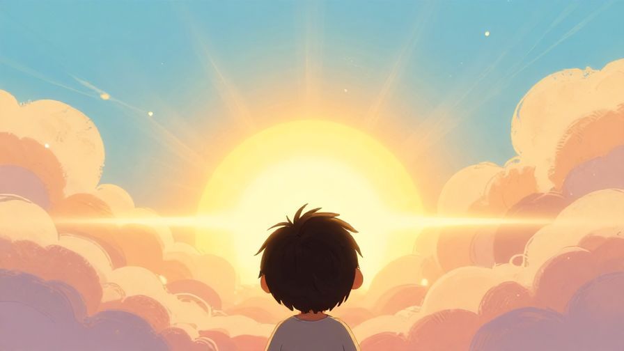 Illustration%20of%20a person looking at a bright horizon with hopeful eyes, soft warm light and gentle clouds. Vibrant, uplifting colors, illustrated style