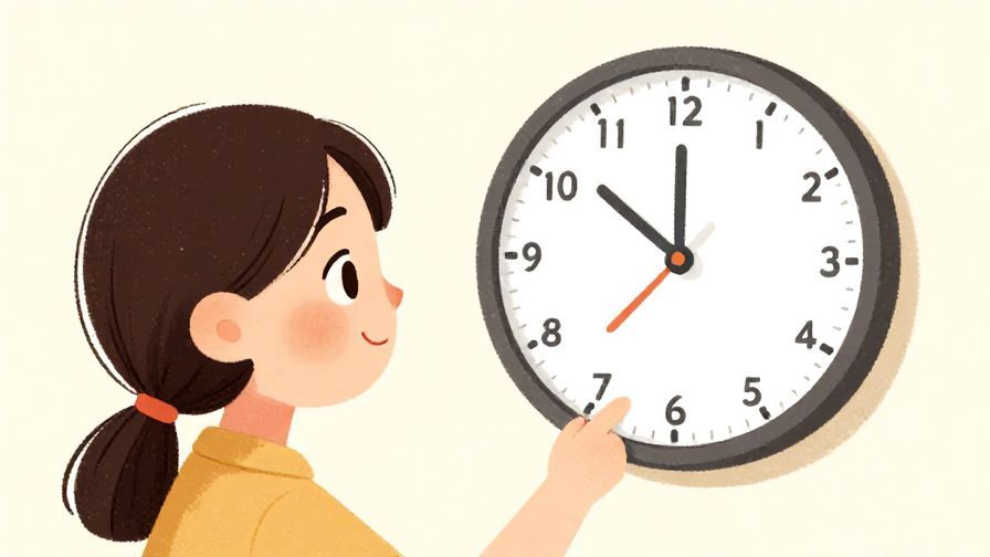 Illustration%20of%20a person looking at a clock while smiling slightly, indicating anticipation of meal time, soft pastel colors, illustrated style