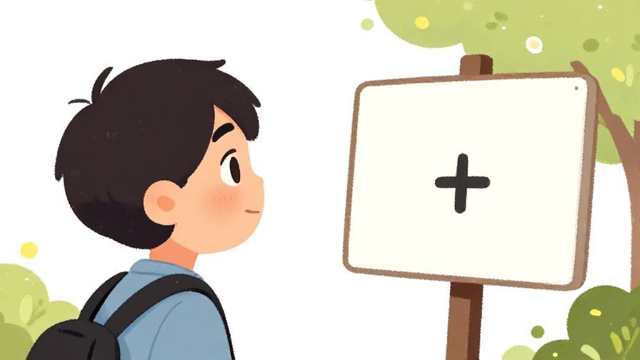 Illustration%20of%20a person looking at a sign or object curiously, bright outdoor setting, casual style, illustrated