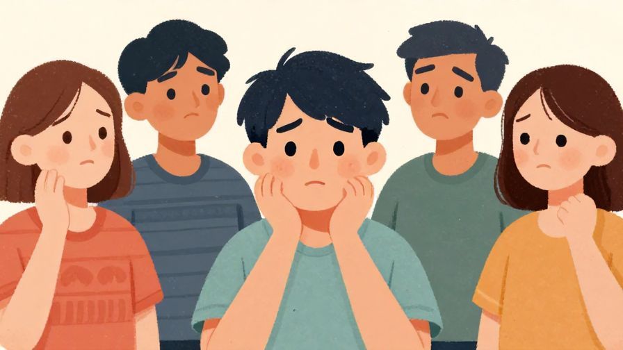 Illustration%20of%20a person looking puzzled, with others around feeling unsure, soft background colors, illustrated style