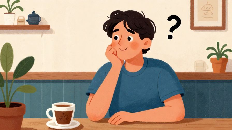 Illustration%20of%20a person looking thoughtful with a slight smile, gently asking a question in a cozy coffee shop, vibrant colors, illustrated style