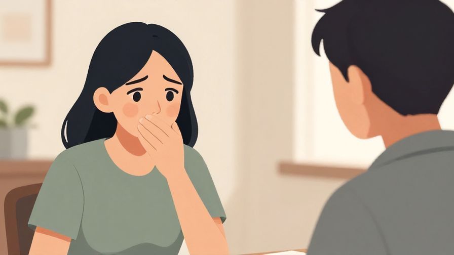 Illustration%20of%20a person looking uneasy, covering their mouth slightly while talking to a trusted friend in a soft-lit room