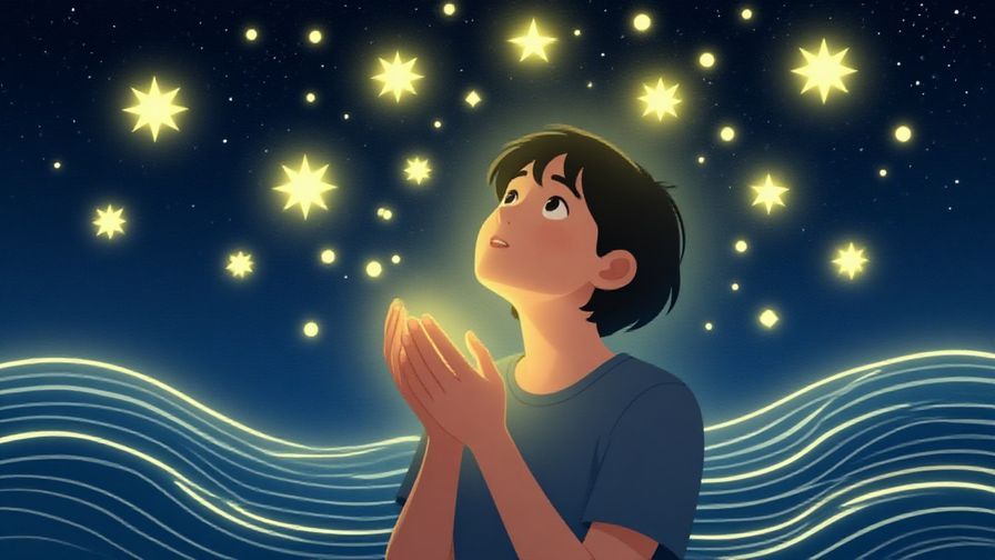 Illustration%20of%20a person looking up at a glowing starry sky with hands gently clasped, hopeful expression, surrounded by floating stars and gentle waves