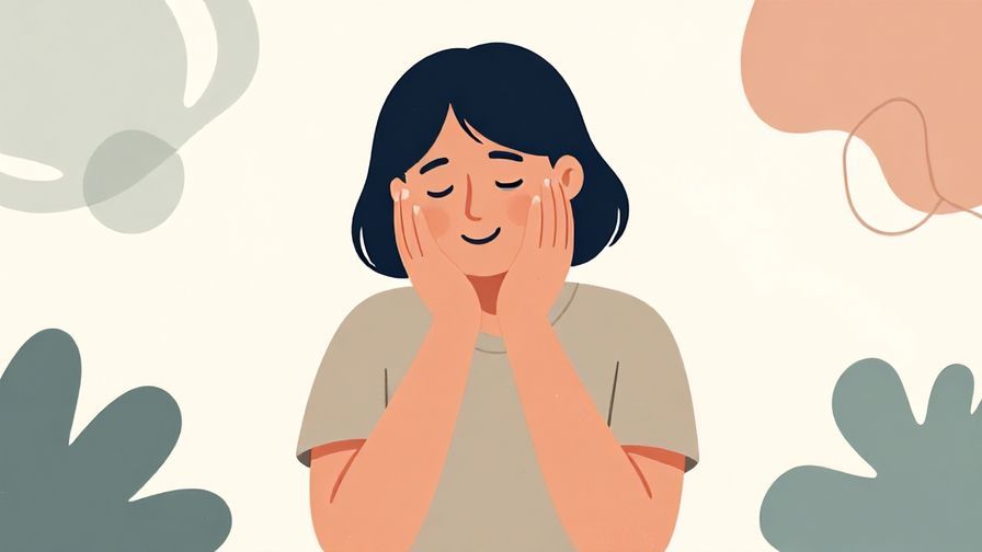 Illustration%20of%20a person nodding happily with a relaxed posture, surrounded by soft abstract shapes and calm colors