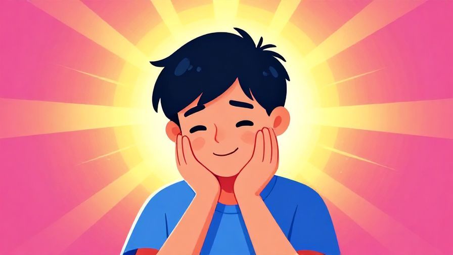 Illustration%20of%20a person nodding with a thoughtful smile, rays of light around the head, vibrant colors