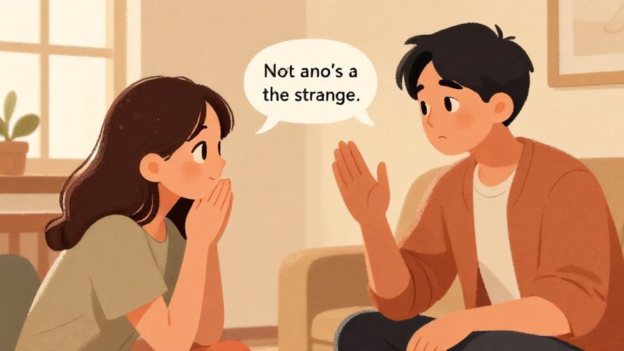 Illustration%20of%20a person noticing something odd about a friend and asking gently if something’s strange, warm room, relaxed atmosphere