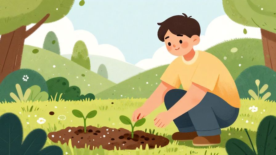 Illustration%20of%20a person planting seeds with a knowing smile%2C%20green%20garden%20background%2C%20soft%20colors%2C%20illustrated%20style