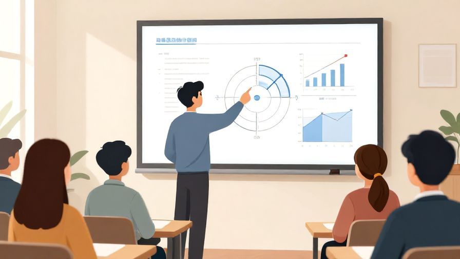 Illustration%20of%20a person pointing at detailed charts or graphs during a formal presentation, bright room with attentive audience, illustrated style