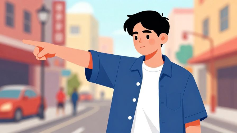 Illustration%20of%20a person pointing away with a dismissive look%2C casual street background%2C lively colors