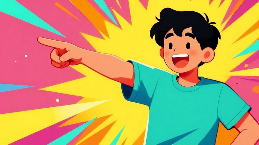 Illustration%20of%20a person pointing forward enthusiastically with a big smile, vibrant background, energetic colors%2C%20illustrated%20style