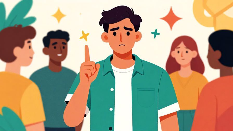 Illustration%20of%20a person pointing seriously with a warning expression, casual setting with friends, vibrant colors, illustrated style