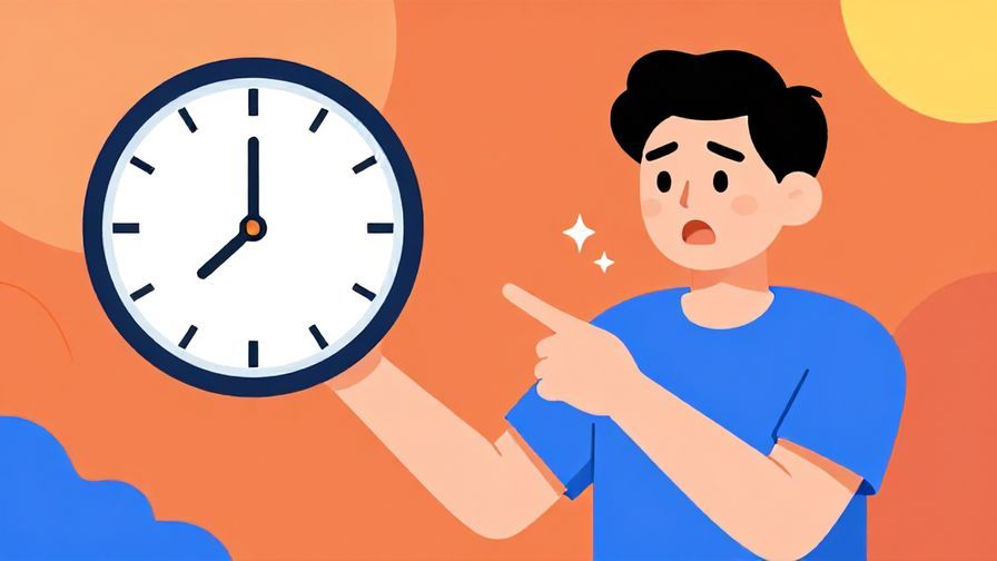 Illustration%20of%20a person pointing to a clock with a surprised expression%2C%20vibrant%20background%2C%20illustrated%20style
