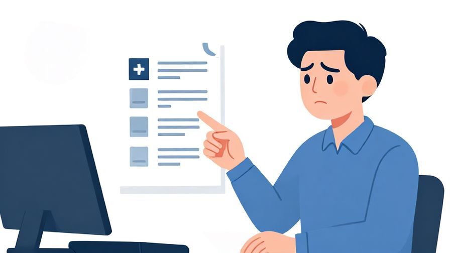 Illustration%20of%20a person pointing to a report with a concerned but calm expression%2C office setting%2C illustrated style