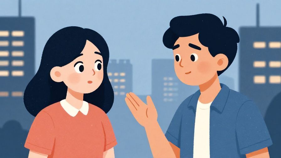 Illustration%20of%20a person politely asking another with a curious look%2C%20city%20background%2C%20illustrated%20style