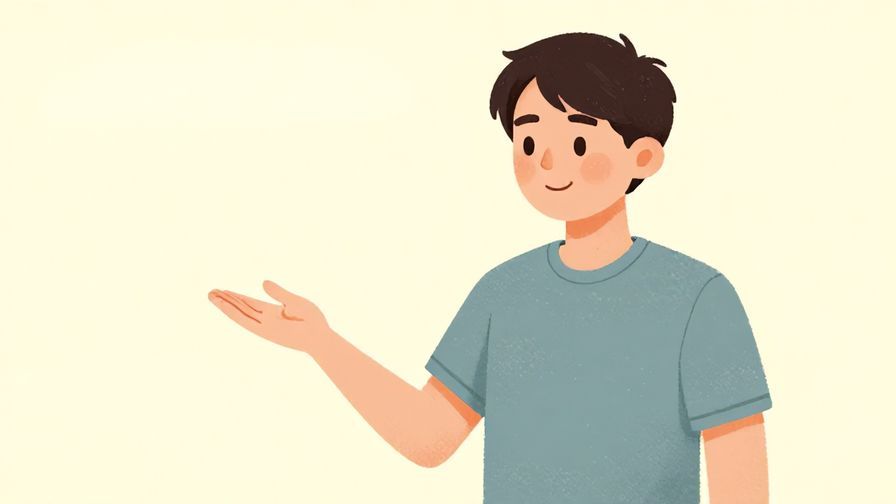 Illustration%20of%20a person politely asking for directions with a gentle smile, soft pastel background, illustrated style