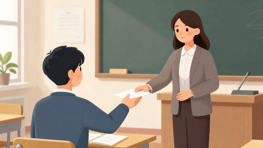 Illustration%20of%20a person politely handing over an object to a teacher or expert, waiting for explanation, calm study room, illustrated style