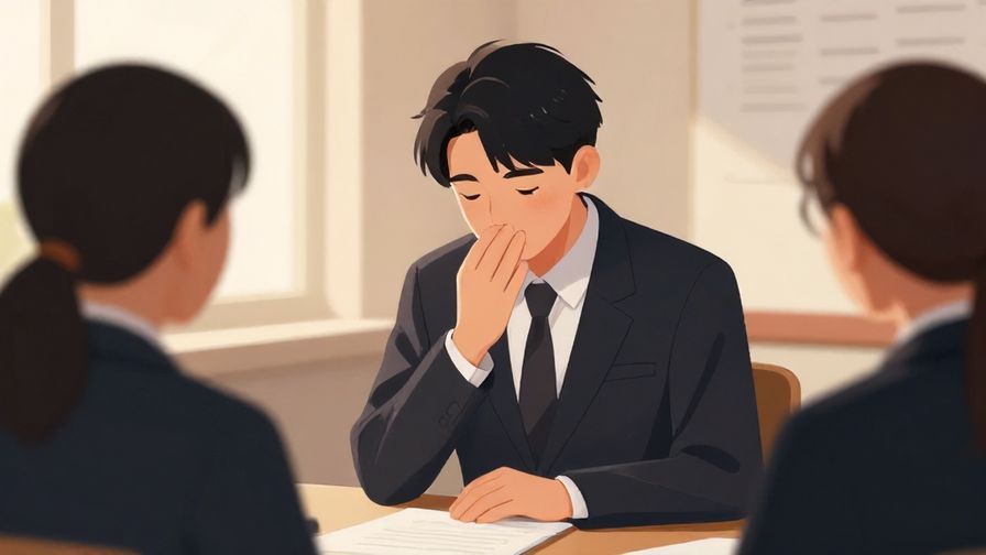 Illustration%20of%20a person politely nodding while speaking in a formal setting with soft lighting, illustrated style