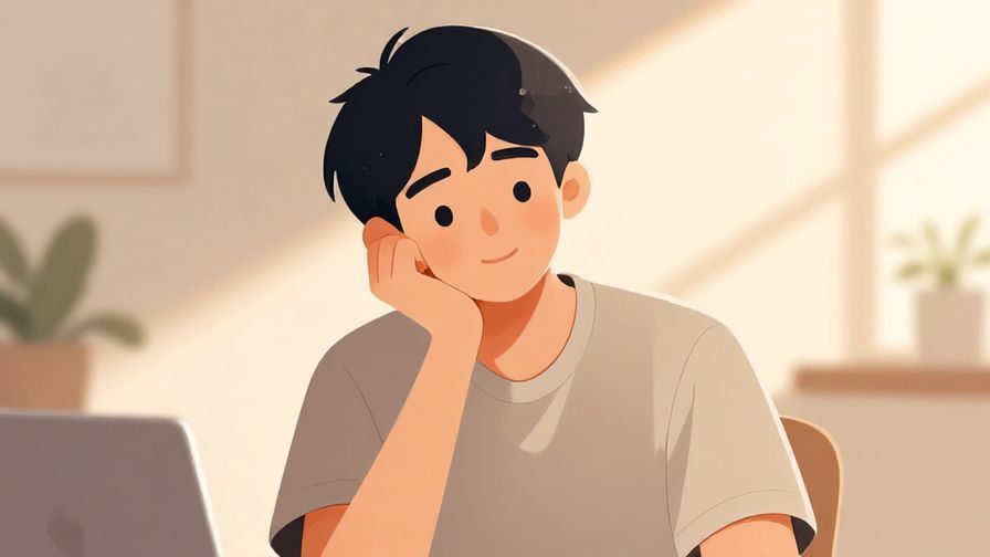 Illustration%20of%20a person pondering thoughtfully with a slight smile, soft indoor lighting, illustrated style