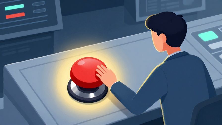Illustration%20of%20a person pressing a big red stop button in a control room with soft glowing lights, professional atmosphere