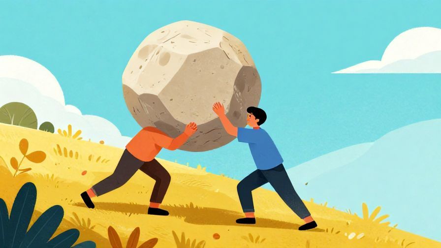 Illustration%20of%20a person pushing a heavy boulder uphill with determination%2C%20vibrant%20colors%2C%20illustrated%20style