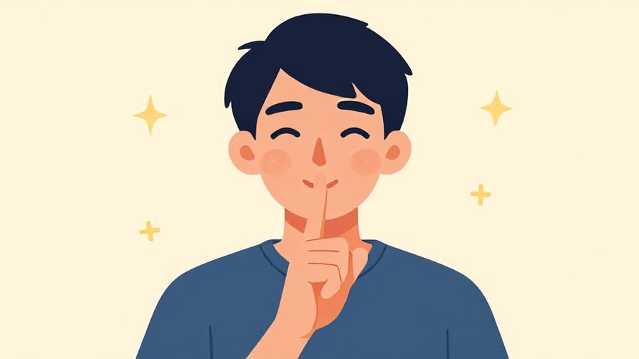Illustration%20of%20a person putting a finger to their lips, signaling to stop, with a warm background and friendly expressions