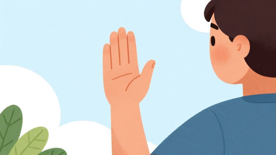 Illustration%20of%20a person raising a gentle hand to signal slowing down%2C informal setting%2C bright colors%2C illustrated style