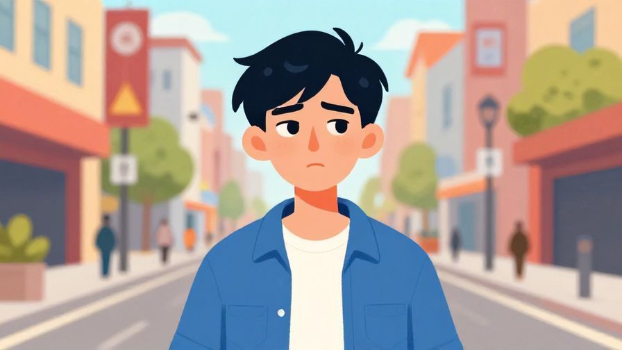 Illustration%20of%20a person raising an eyebrow with a slightly challenging expression, standing in an urban street background, vibrant colors, illustrated style