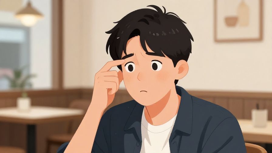 Illustration%20of%20a person raising an eyebrow with a surprised expression, casual cafe background, illustrated style