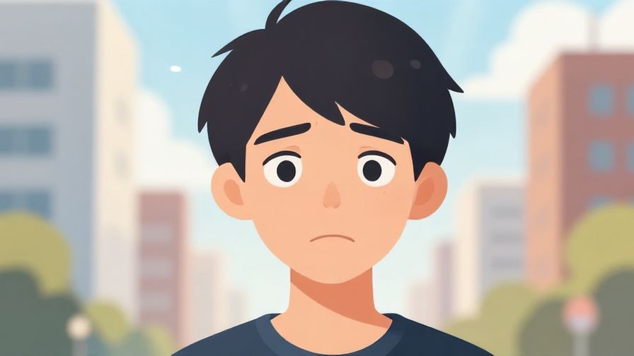 Illustration%20of%20a person raising one eyebrow with a curious and slightly confused expression, bright urban background with floating light rays