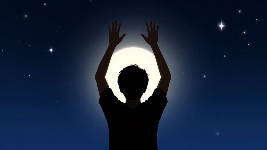 Illustration%20of%20a person raising their hand under a brilliant starry sky, making a solemn vow, dramatic and heartfelt atmosphere