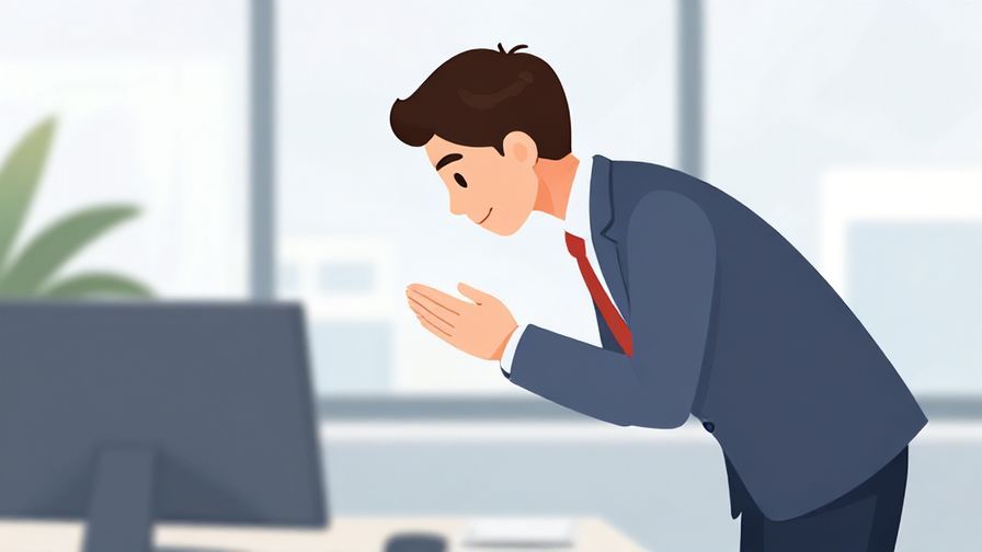 Illustration%20of%20a person respectfully bowing with a slight smile, office background