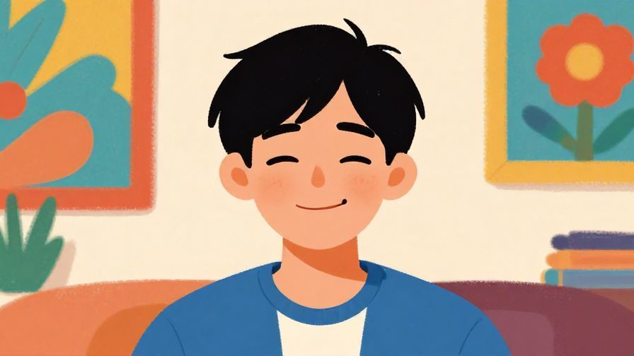 Illustration%20of%20a person rolling their eyes with a smirk, casual indoor setting, colorful wall art background, vibrant colors, illustrated style