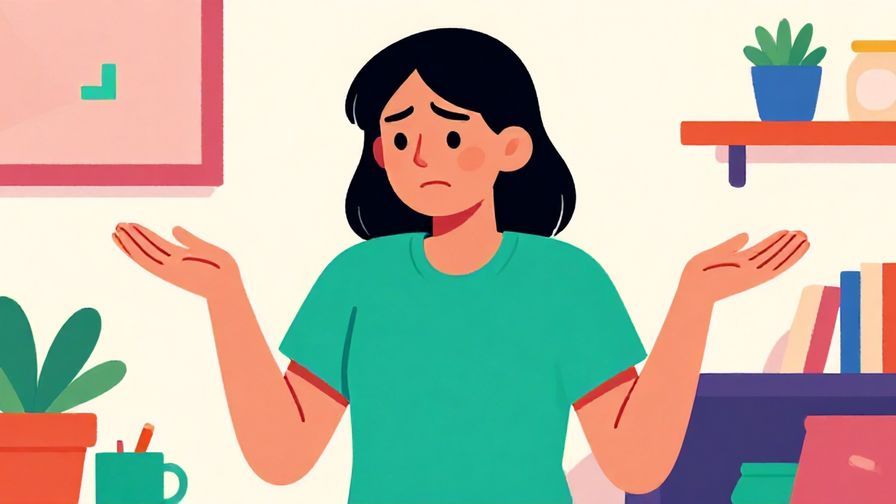 Illustration%20of%20a person shrugging with a neutral expression, casual indoor setting, vibrant colors, illustrated style