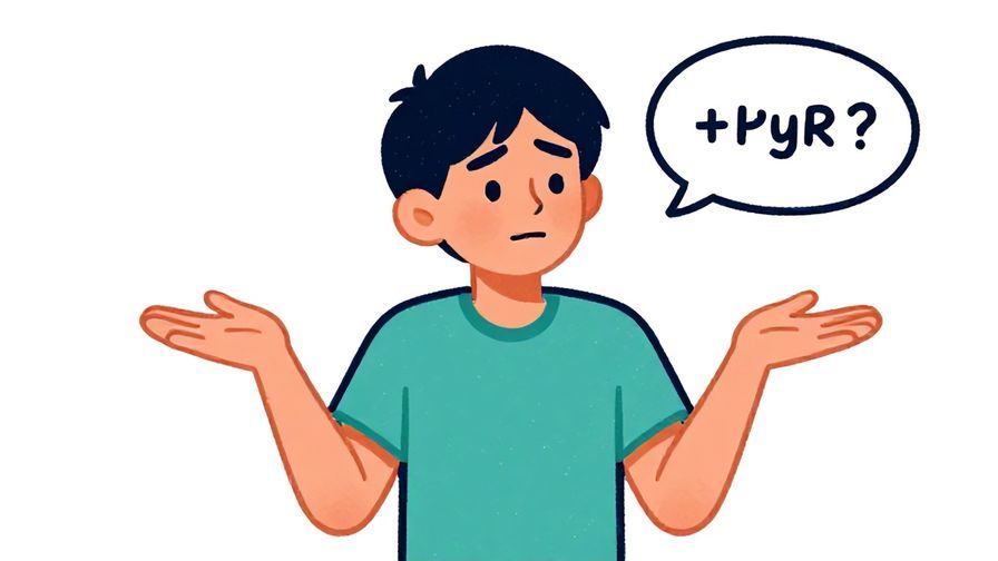 Illustration%20of%20a person shrugging with a playful smile, saying something uncertain but friendly, bright colors, illustrated style