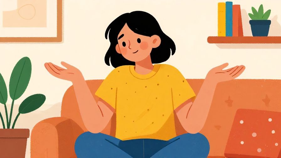 Illustration%20of%20a person shrugging with a playful smile, relaxed body language, in a cozy indoor setting, vibrant colors, illustrated style