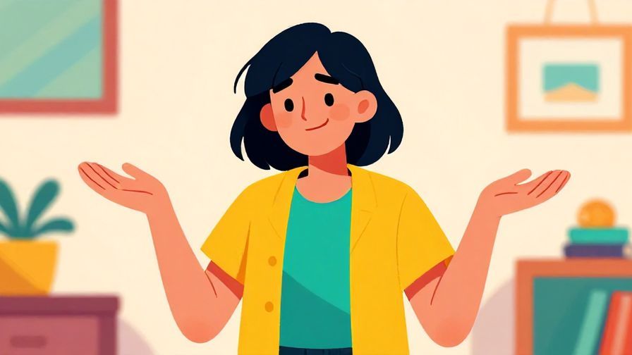 Illustration%20of%20a person shrugging with a playful smile%2C casual room background%2C vibrant%20colors%2C%20illustrated%20style